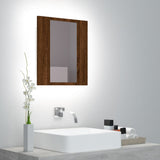 Armoire à miroir LED de salle de bain chêne marron 40x12x45 cm