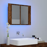 Armoire à miroir LED Chêne fumé 60x12x45 cm Bois d'ingénierie