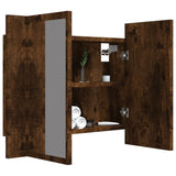 Armoire à miroir LED Chêne fumé 60x12x45 cm Bois d'ingénierie