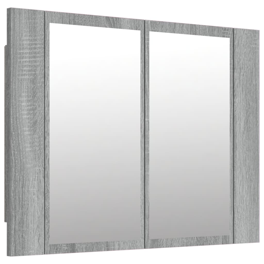 Sonoma Grey LED Mirror Cabinet 60x12x45 cm Engineered Wood