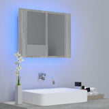 Sonoma Grey LED Mirror Cabinet 60x12x45 cm Engineered Wood