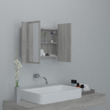 Sonoma Grey LED Mirror Cabinet 60x12x45 cm Engineered Wood