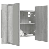 Sonoma Grey LED Mirror Cabinet 60x12x45 cm Engineered Wood