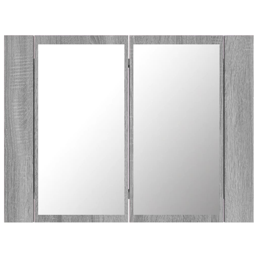 Sonoma Grey LED Mirror Cabinet 60x12x45 cm Engineered Wood