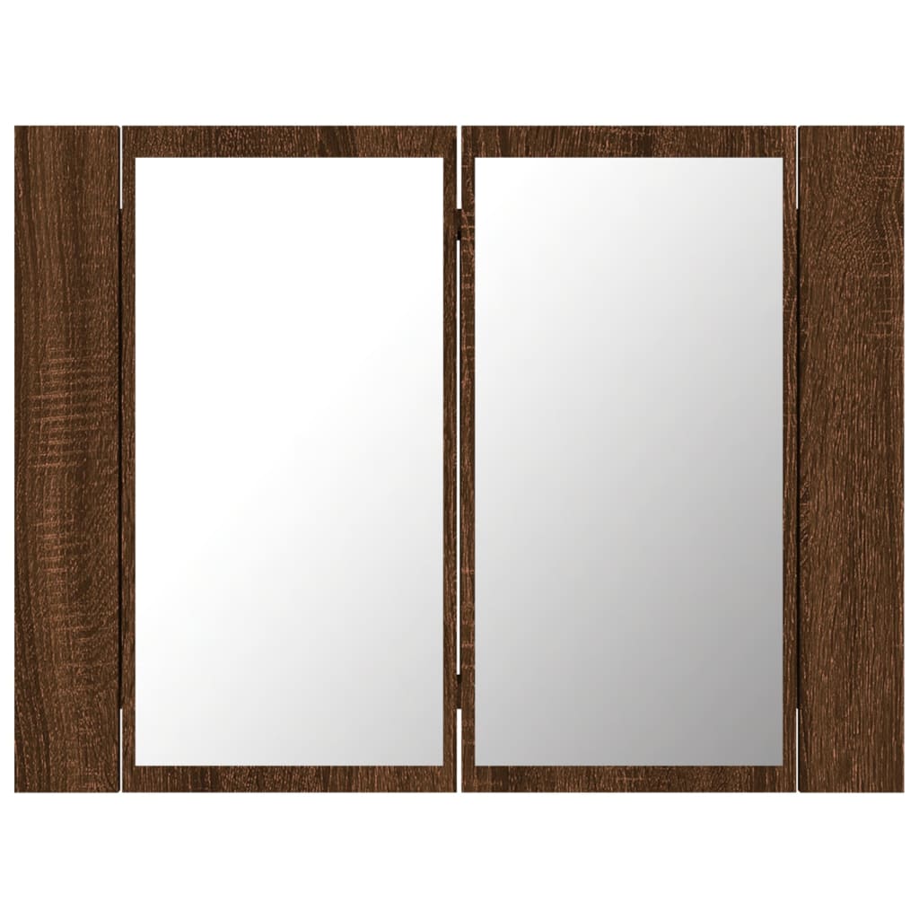 Armoire à miroir LED Chêne marron 60x12x45 cm Bois d'ingénierie