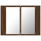 Armoire à miroir LED Chêne marron 60x12x45 cm Bois d'ingénierie