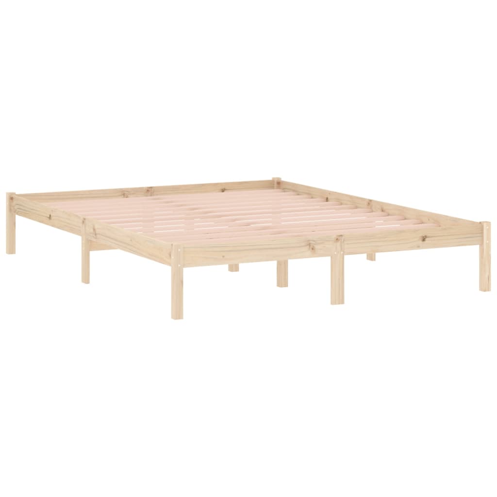 Bed frame without mattress 152x203 cm solid pine wood