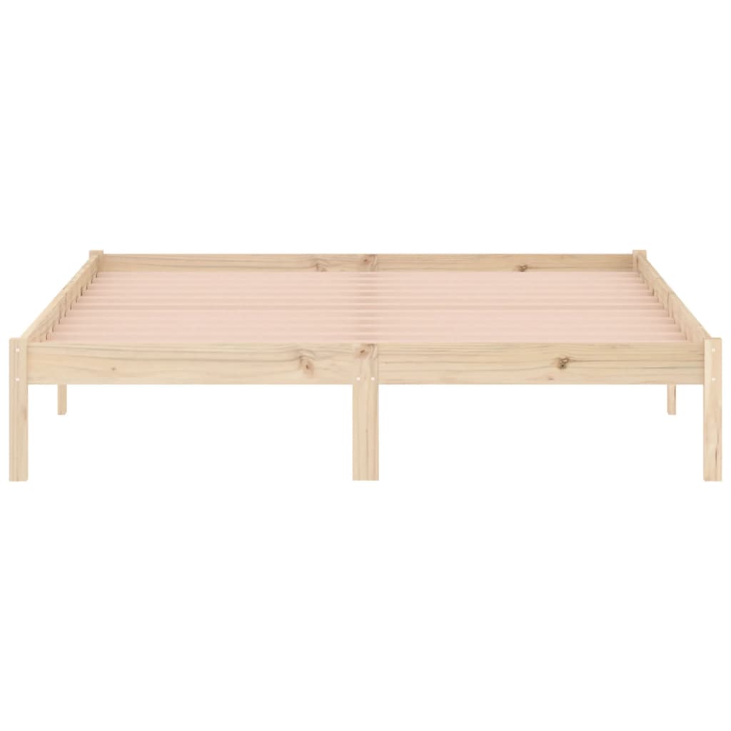 Bed frame without mattress 152x203 cm solid pine wood