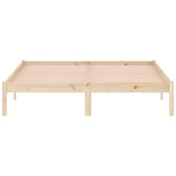 Bed frame without mattress 152x203 cm solid pine wood