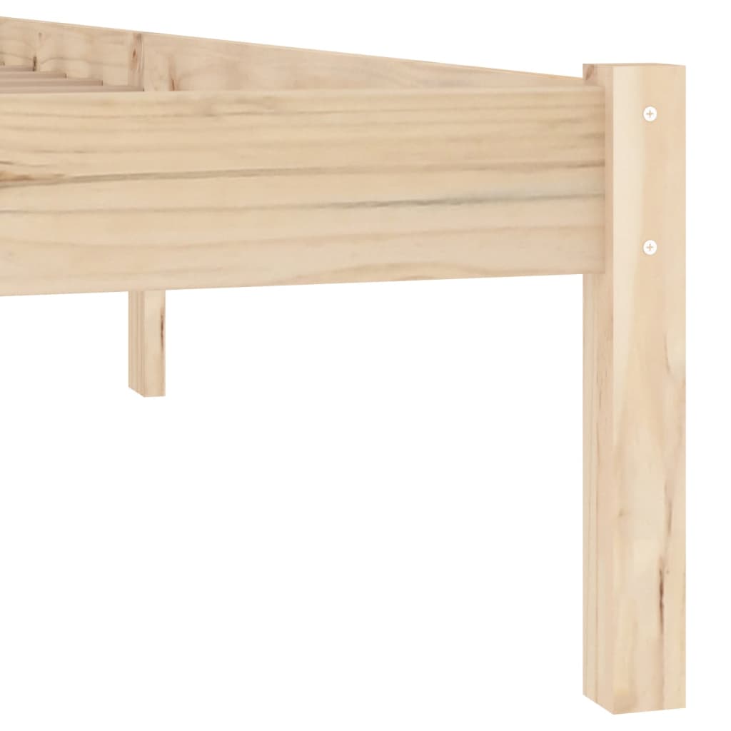 Bed frame without mattress 152x203 cm solid pine wood