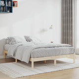 Bed frame without mattress 152x203 cm solid pine wood