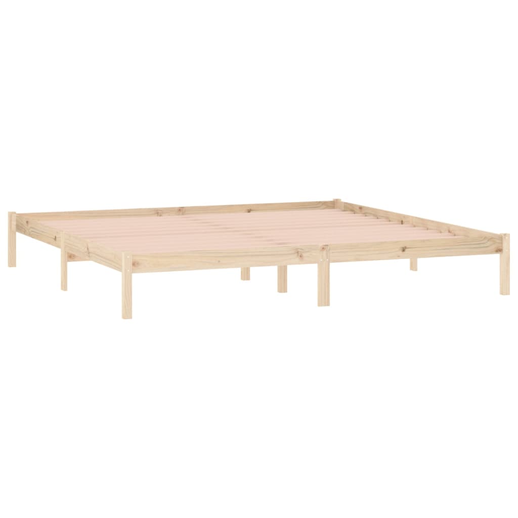 Cadre de lit sans matelas 193x203 cm bois massif de pin