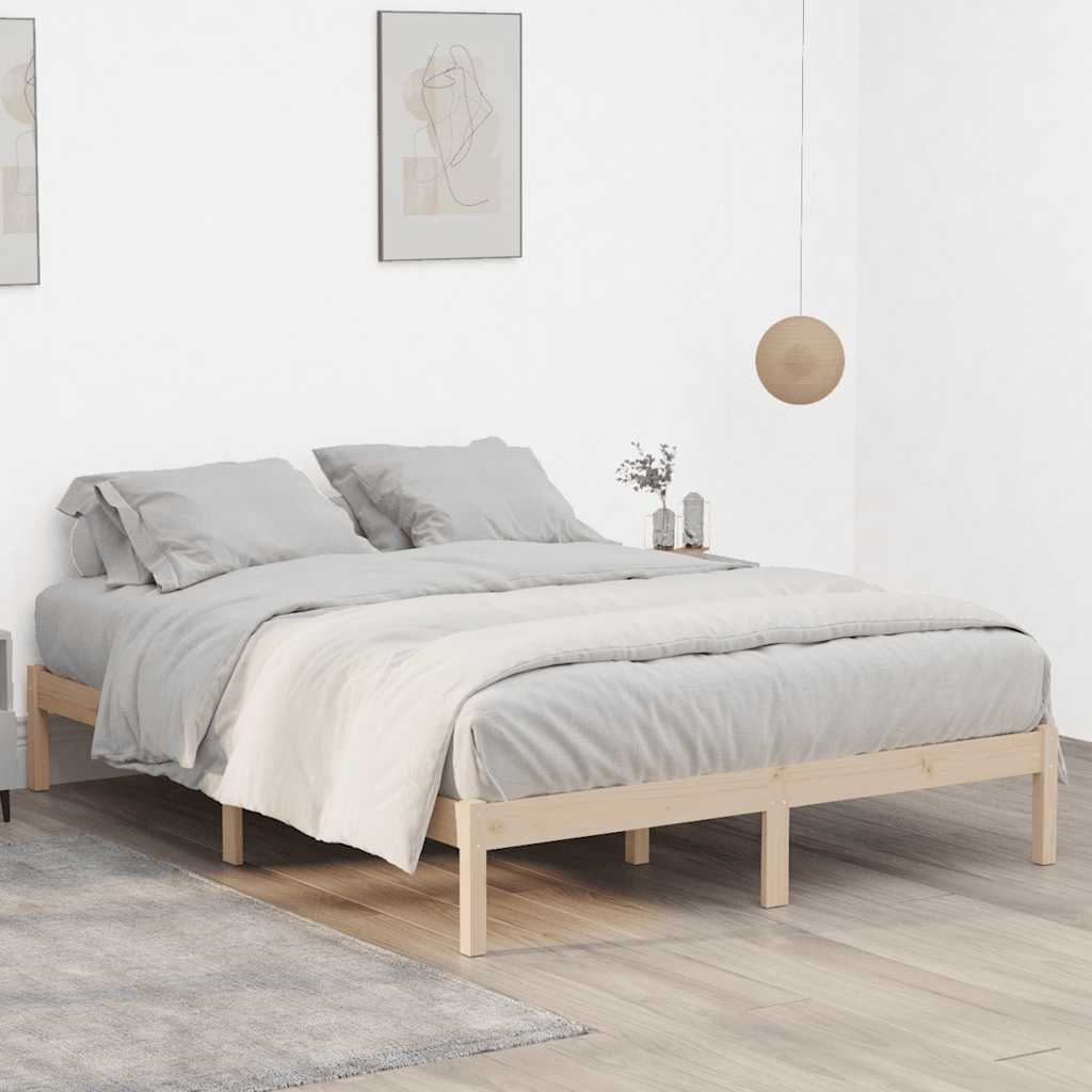 Cadre de lit sans matelas 193x203 cm bois massif de pin