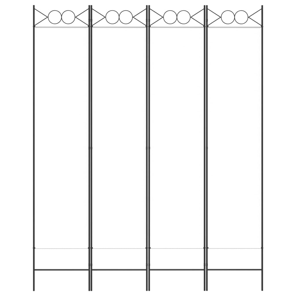 4-panel partition wall White 160x200 cm Fabric