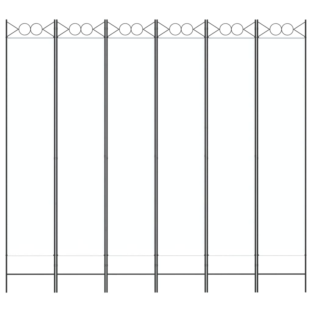 6-panel partition wall White 240x220 cm Fabric