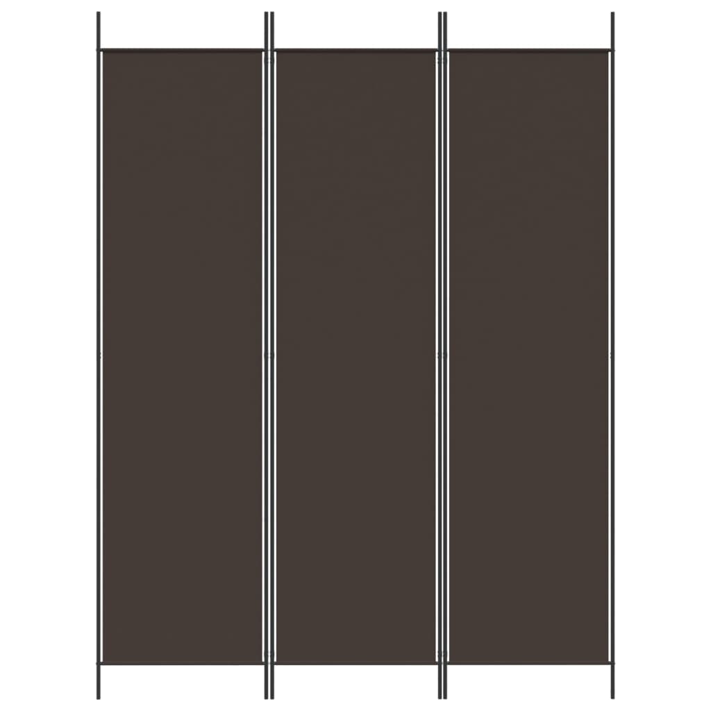 vidaXL Cloison de séparation 3 panneaux Marron 150x200 cm Tissu