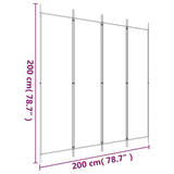 Trennwand 4 Paneele Anthrazit 200x200 cm Stoff