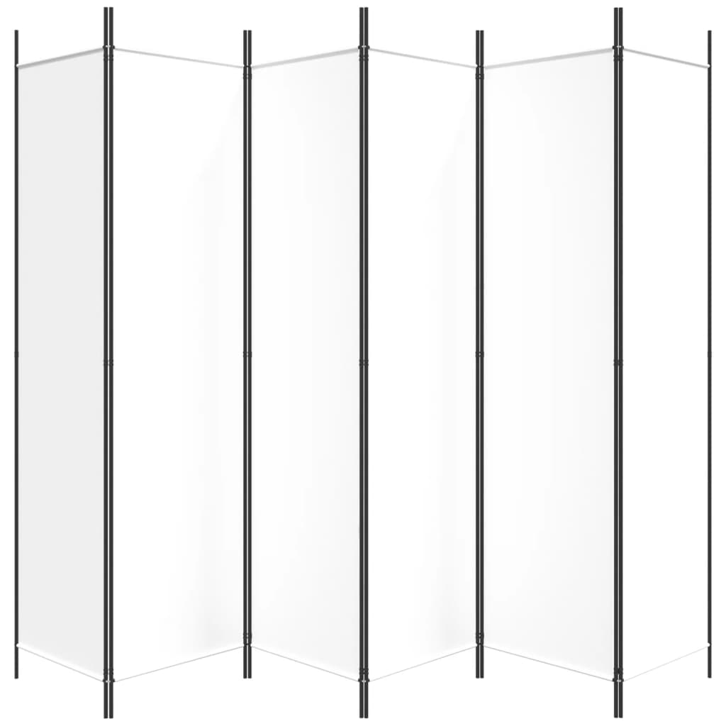 6-panel partition wall White 300x200 cm Fabric