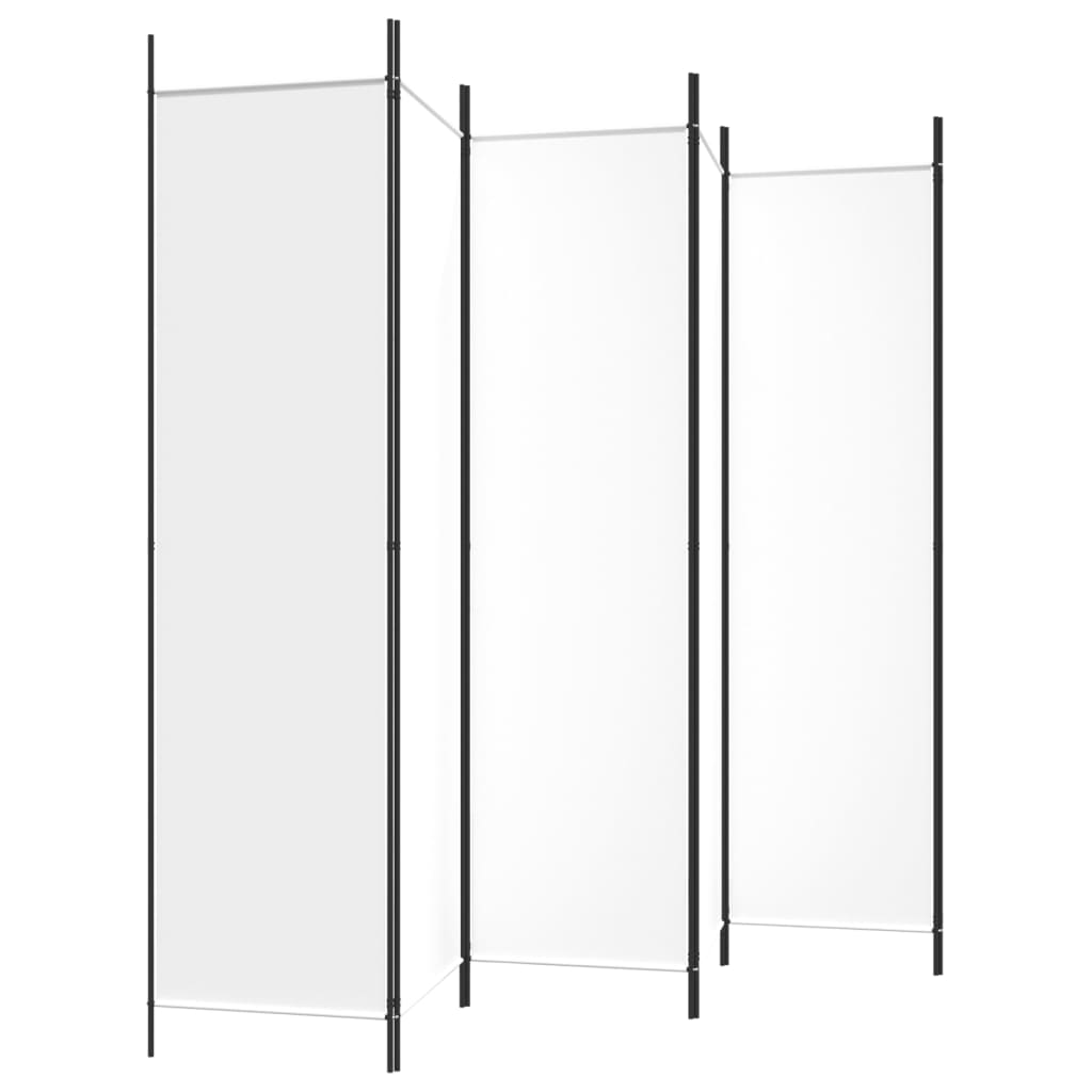 6-panel partition wall White 300x200 cm Fabric