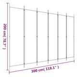 6-panel partition wall White 300x200 cm Fabric