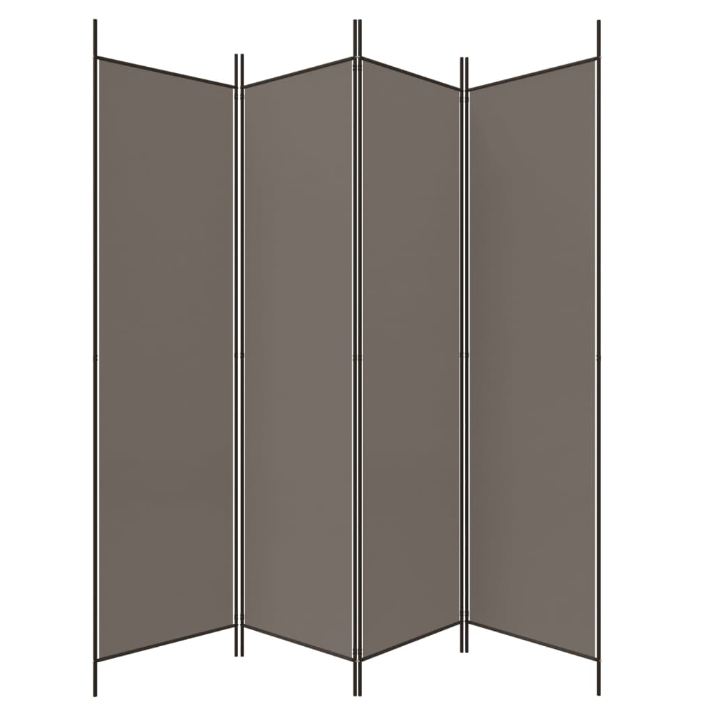 vidaXL 4-teiliger Raumteiler Anthrazit 200 x 220 cm Stoff