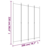 vidaXL 4-teiliger Raumteiler Anthrazit 200 x 220 cm Stoff