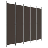 Cloison de séparation 5 panneaux Marron 250x220 cm Tissu