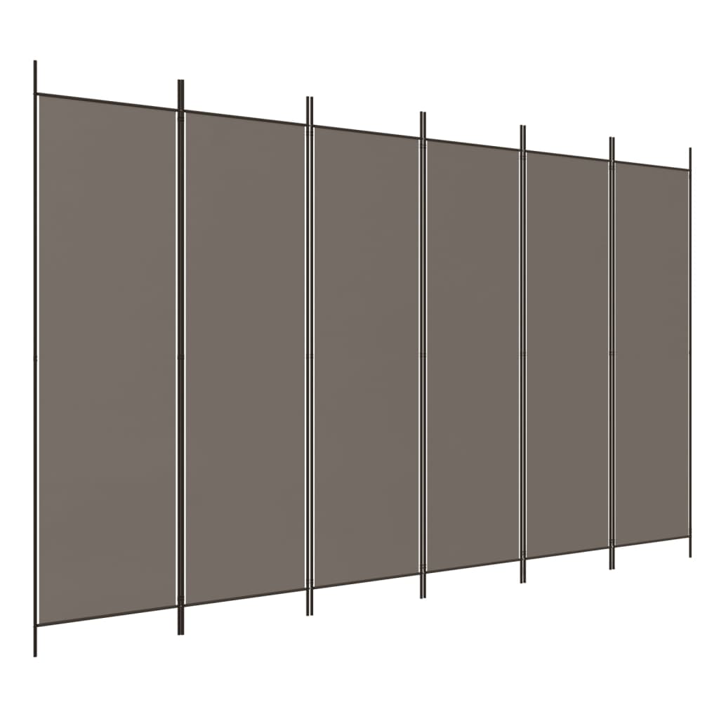 6-panel partition wall Anthracite 300x220 cm Fabric