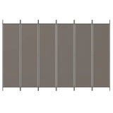 6-panel partition wall Anthracite 300x220 cm Fabric