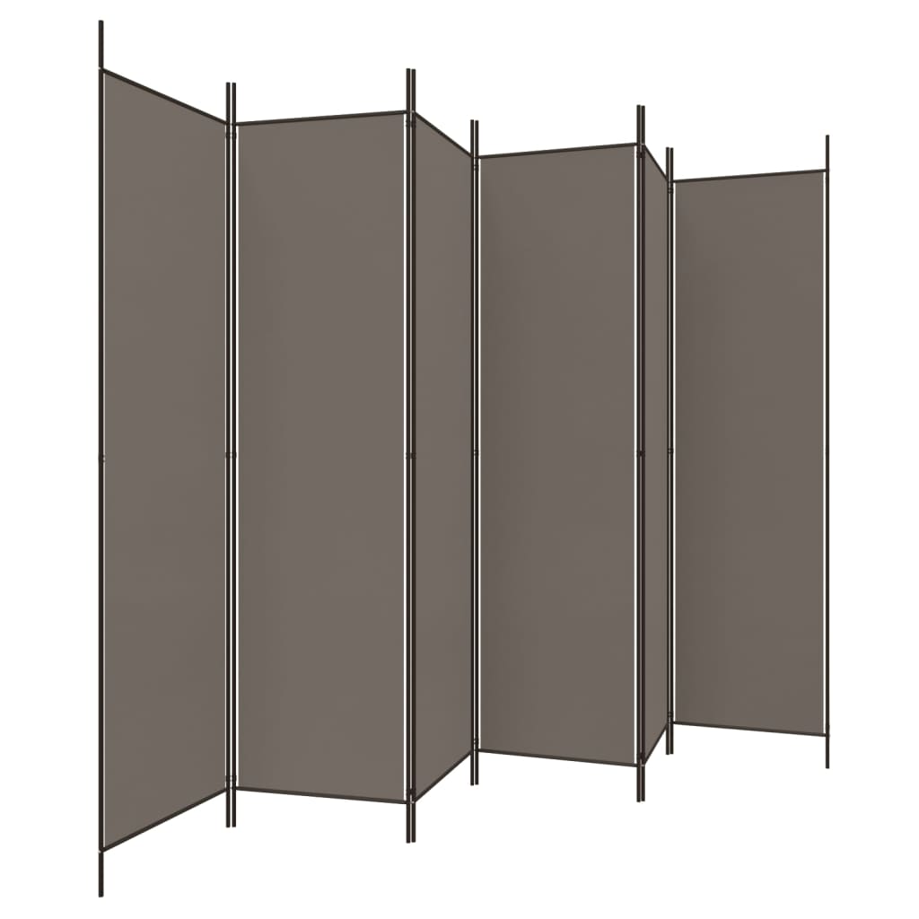 6-panel partition wall Anthracite 300x220 cm Fabric