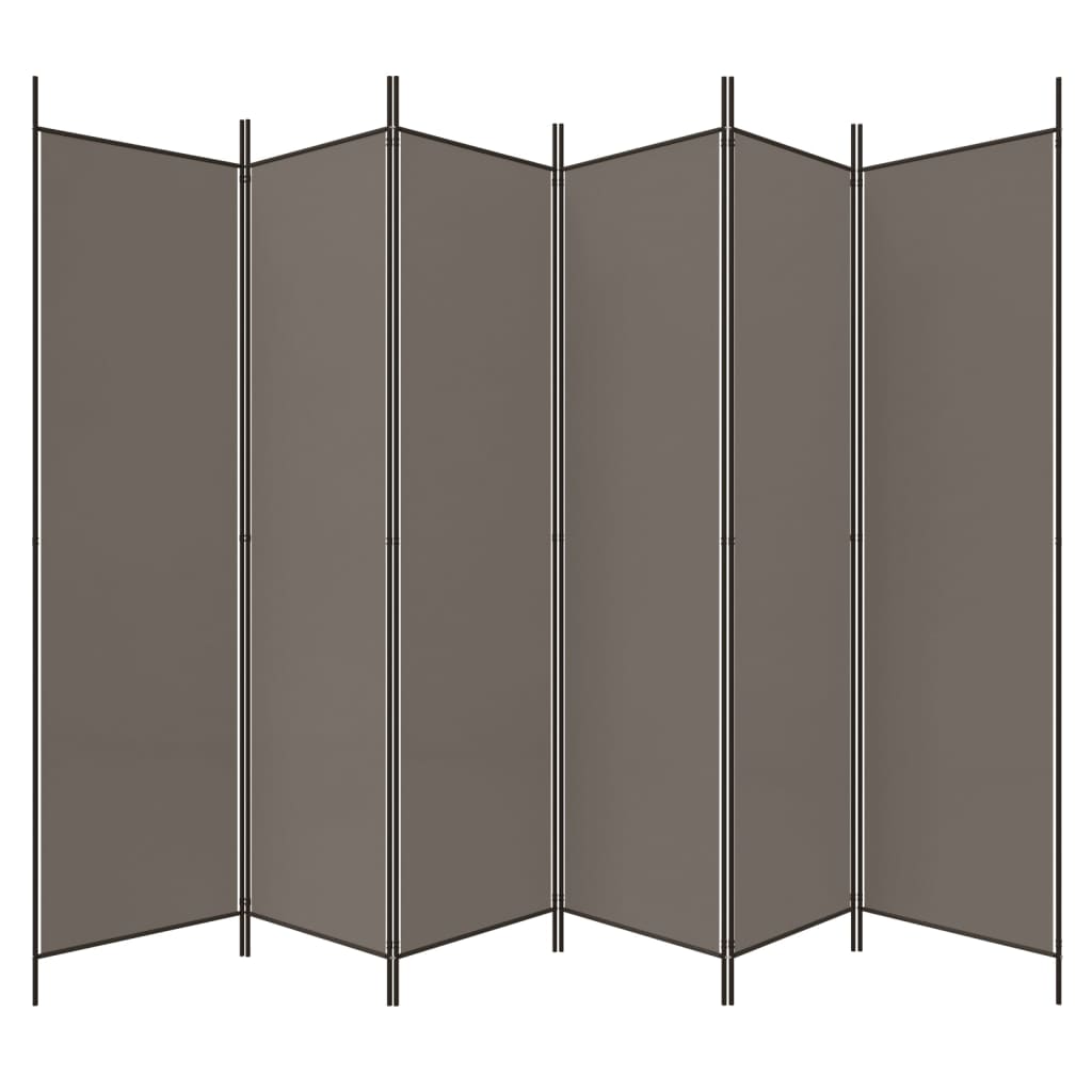 6-panel partition wall Anthracite 300x220 cm Fabric