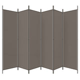 6-panel partition wall Anthracite 300x220 cm Fabric