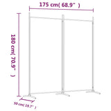 vidaXL 2-teiliger Raumteiler Weiß 175 x 180 cm Stoff