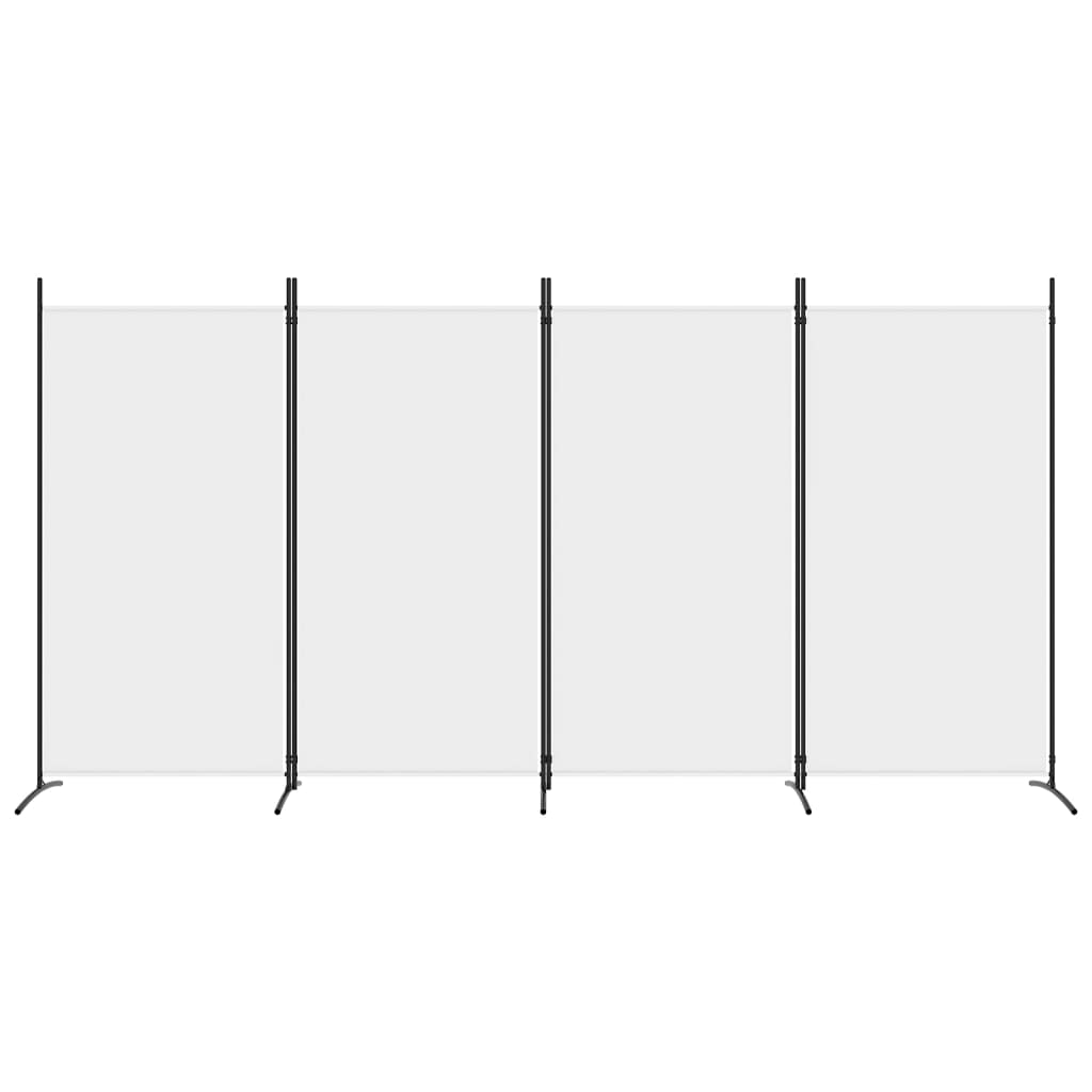 Trennwand 4 Paneele Weiß 346x180 cm Stoff