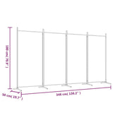 Trennwand 4 Paneele Braun 346x180 cm Stoff