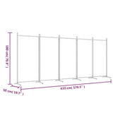 5-teilige Trennwand Anthrazit 433x180 cm Stoff