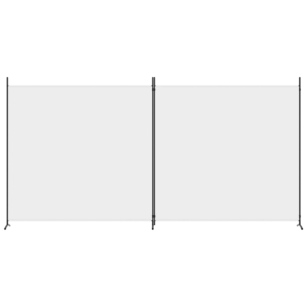 Trennwand 2 Paneele Weiß 348x180 cm Stoff