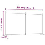 Trennwand 2 Paneele Weiß 348x180 cm Stoff