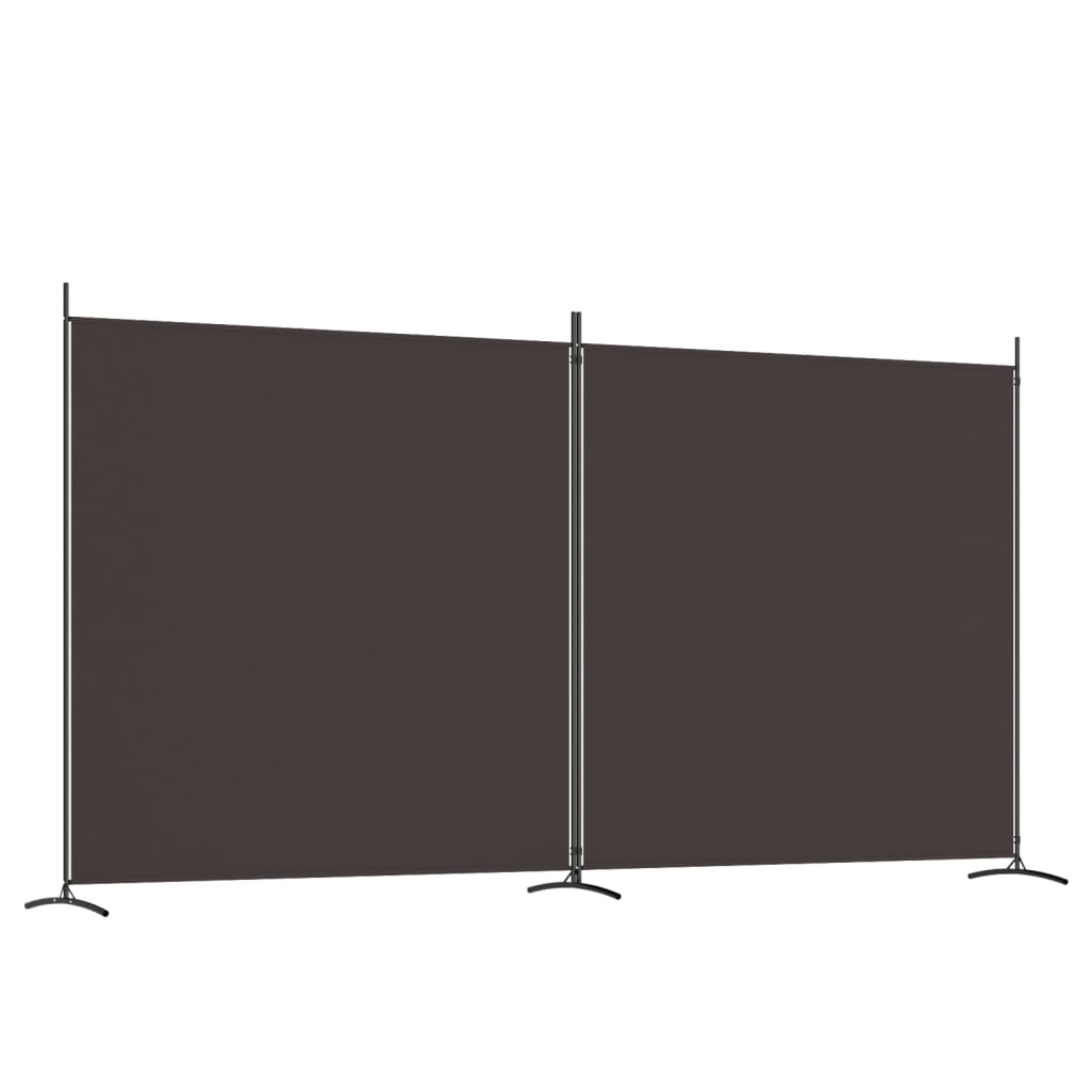 vidaXL Cloison de séparation 2 panneaux Marron 348x180 cm Tissu