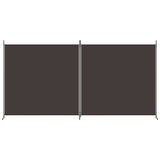 vidaXL Cloison de séparation 2 panneaux Marron 348x180 cm Tissu