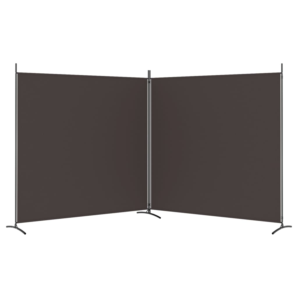 vidaXL Cloison de séparation 2 panneaux Marron 348x180 cm Tissu