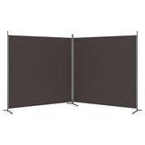 vidaXL Cloison de séparation 2 panneaux Marron 348x180 cm Tissu