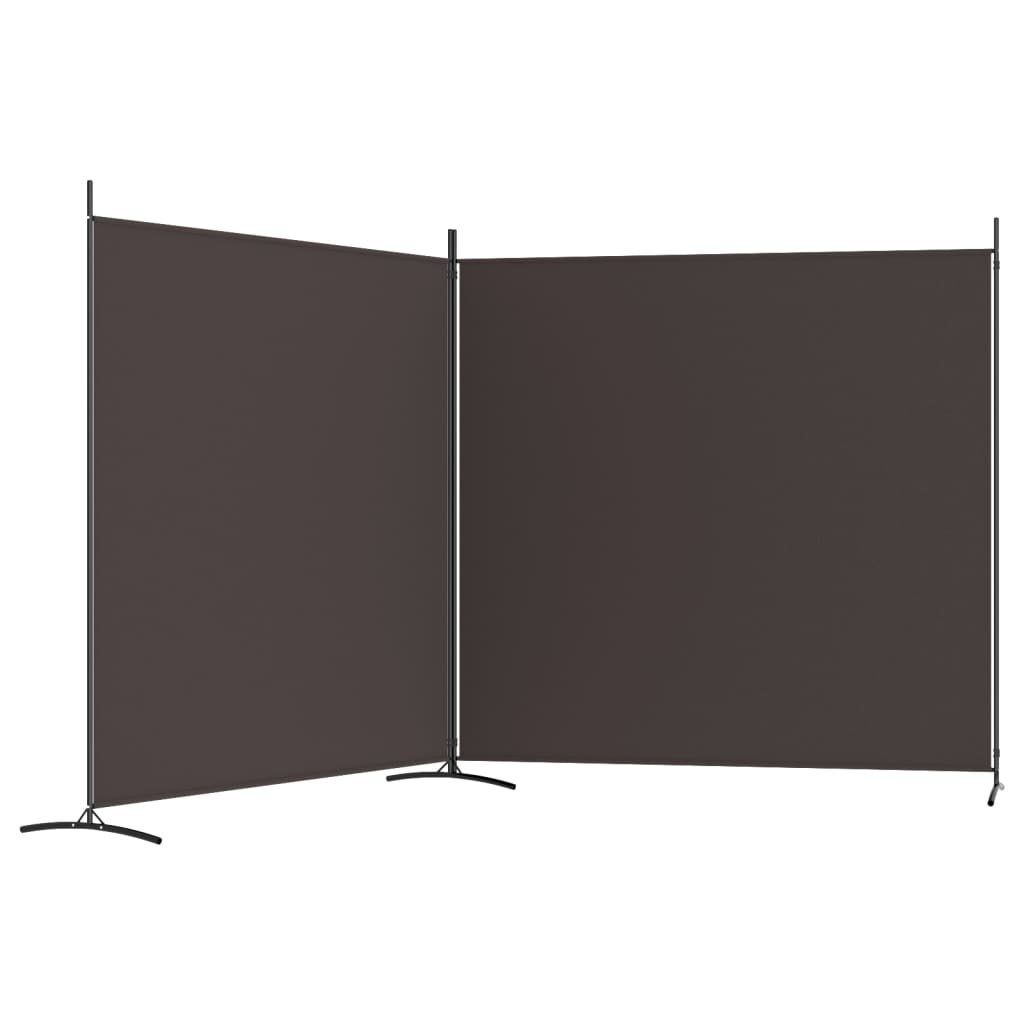 vidaXL Cloison de séparation 2 panneaux Marron 348x180 cm Tissu