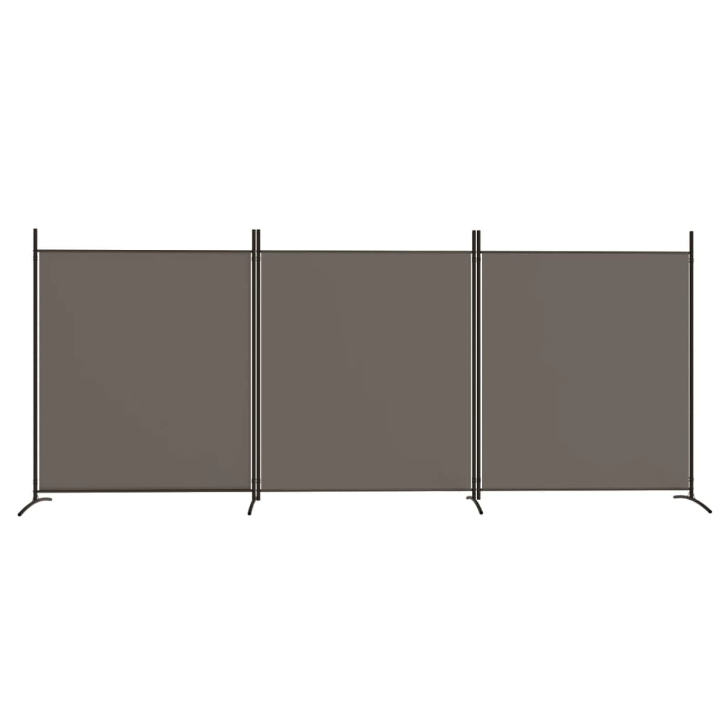 Cloison de séparation 3 panneaux Anthracite 525x180 cm Tissu