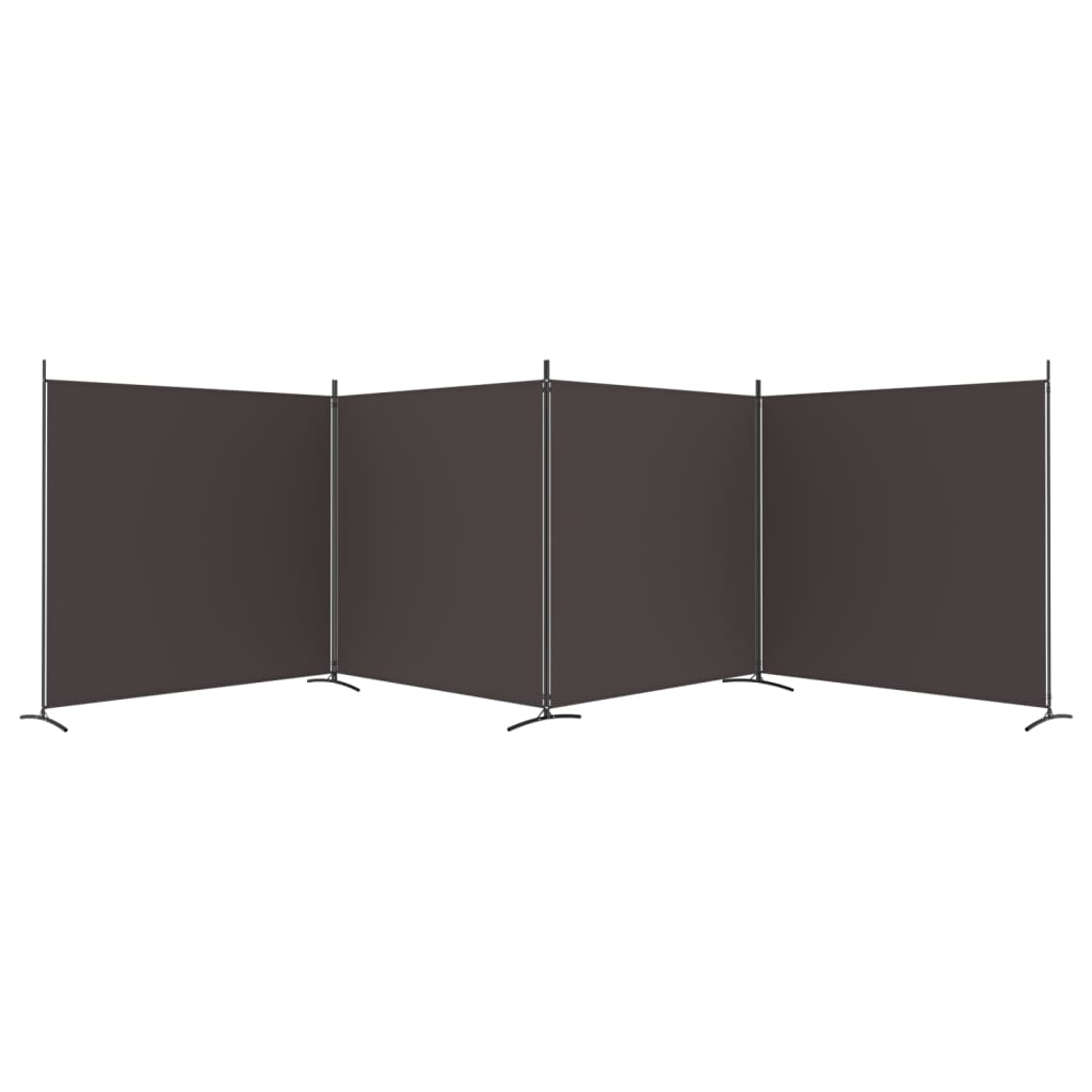 vidaXL Cloison de séparation 4 panneaux Marron 698x180 cm Tissu