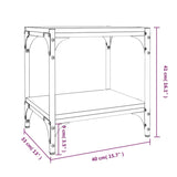 Meuble TV Chêne fumé 40x33x41 cm Bois d'ingénierie et acier