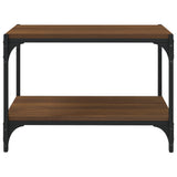 Meuble TV Chêne marron 60x33x41 cm Bois d'ingénierie et acier