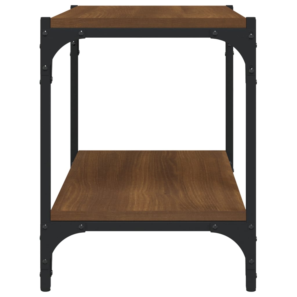 Meuble TV Chêne marron 60x33x41 cm Bois d'ingénierie et acier