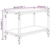 Meuble TV Chêne marron 60x33x41 cm Bois d'ingénierie et acier