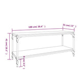 Meuble TV Noir 100x33x41 cm Bois d'ingénierie et acier